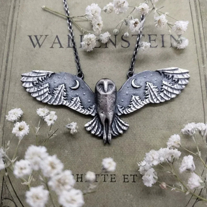 Retro Owl Pendant Necklace