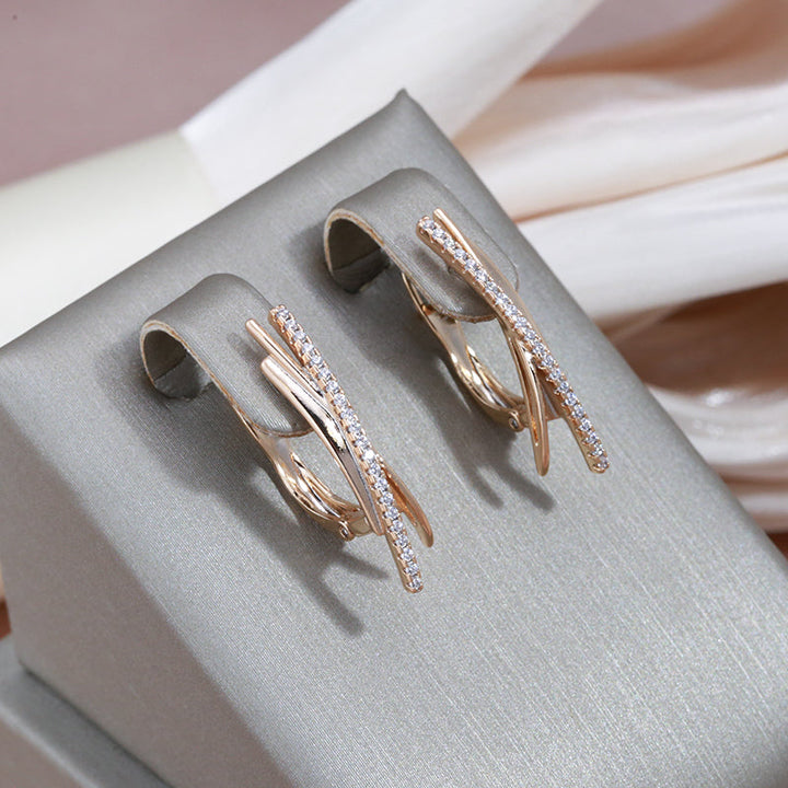 Chic Gold Cross Earrings