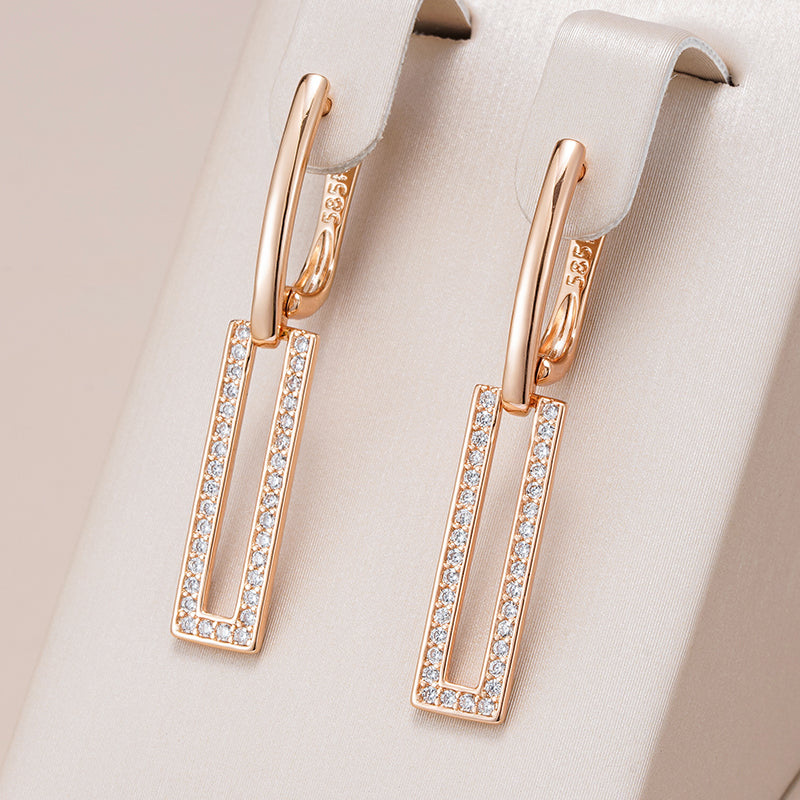 Chic Rectangular Sparkling Earrings
