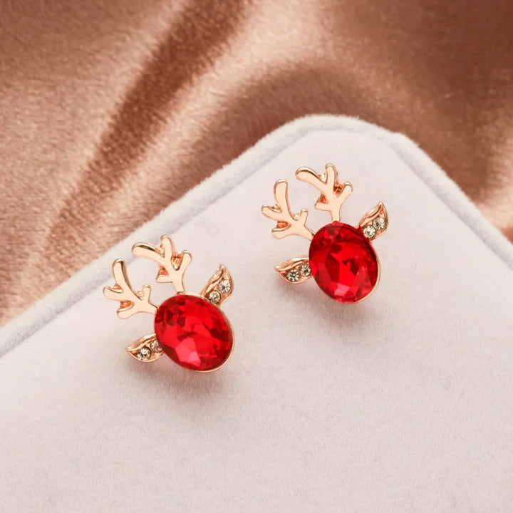 Holiday Reindeer Crystal Earrings