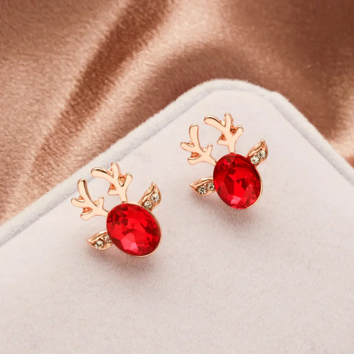 Christmas Reindeer Crystal Studs