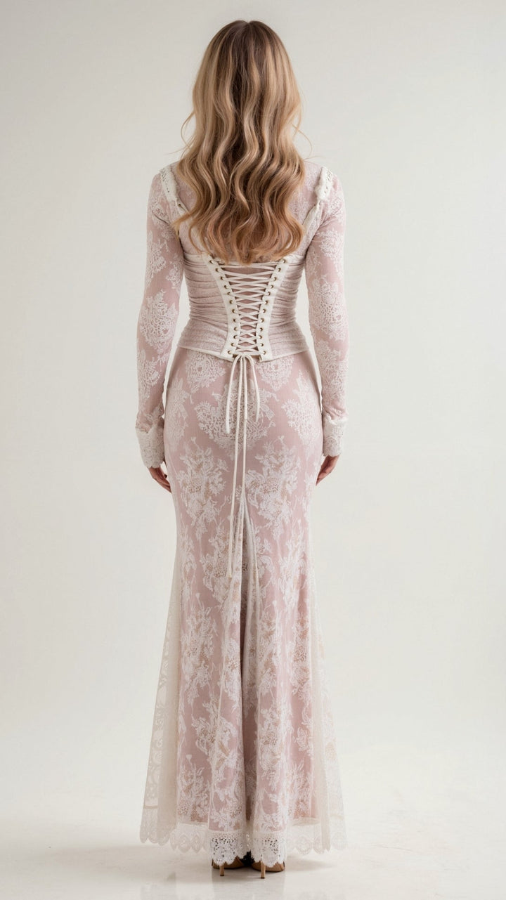 Olivia Elegant Lace Long Sleeve Maxi Dress