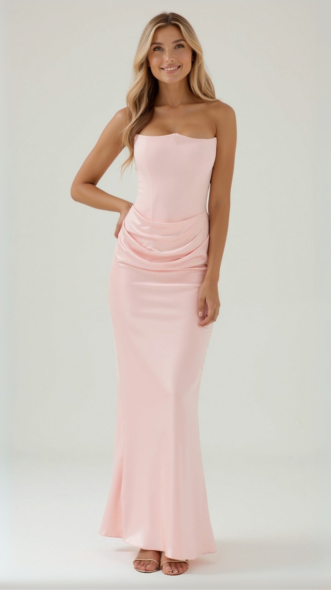 Lydia Elegant Strapless Maxi Dress