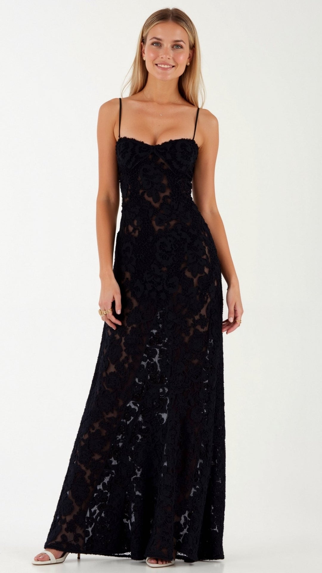 Mary Floral Jacquard Maxi Dress
