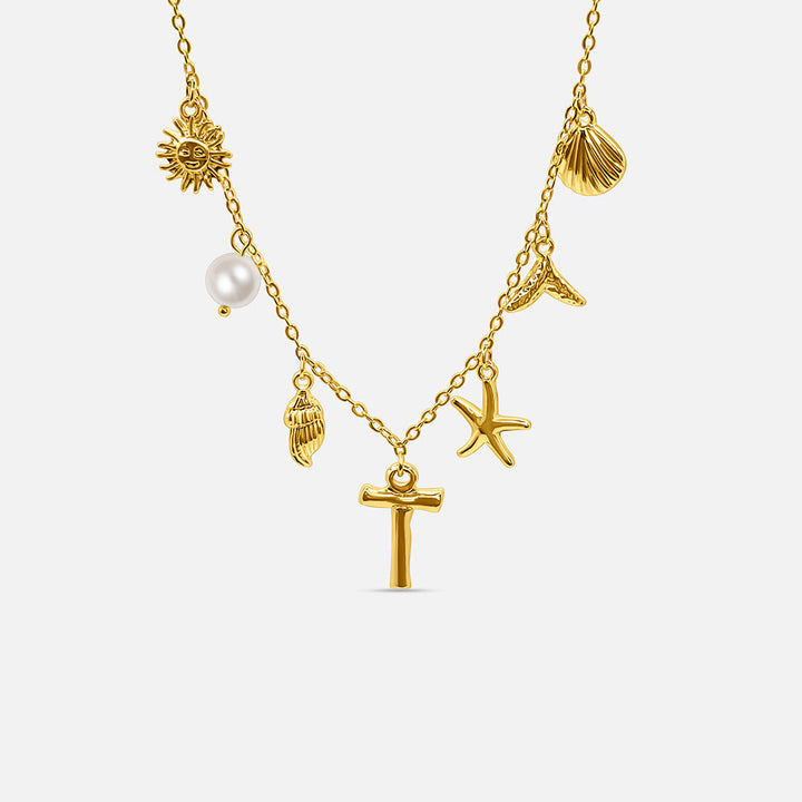 Gold Letter Ocean Collar