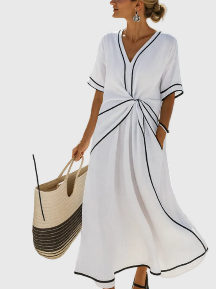 Hélène | Elegant Draped Maxi Dress