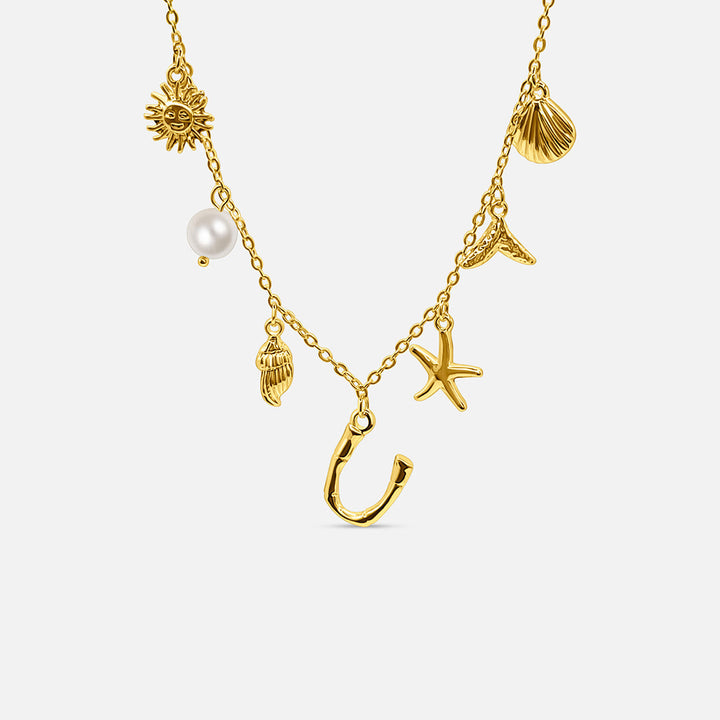 Gold Letter Ocean Collar