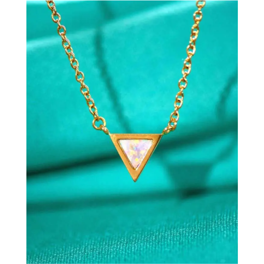Triangular Moonstone Necklace