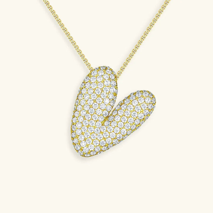 Initial Bubble Diamond Necklace