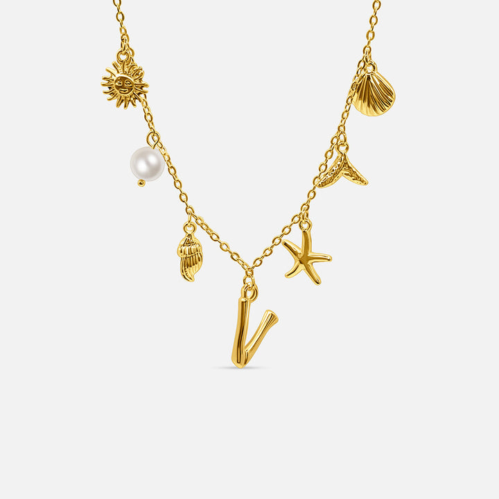 Gold Letter Ocean Collar