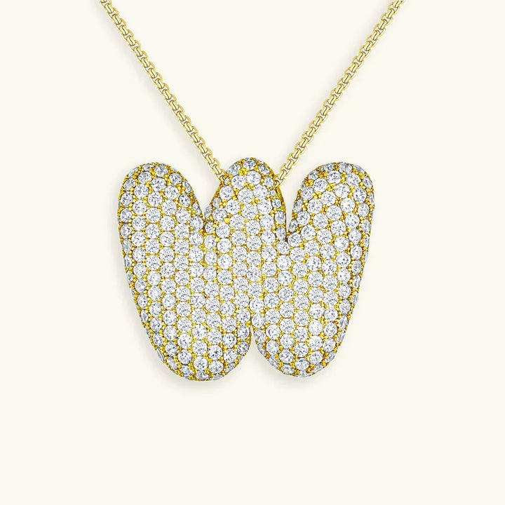 Initial Bubble Diamond Necklace