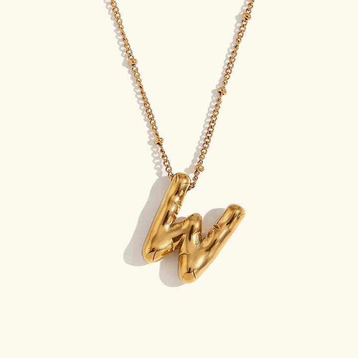 Balloon Initial Gold Necklace