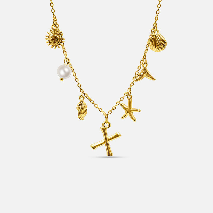 Gold Letter Ocean Collar