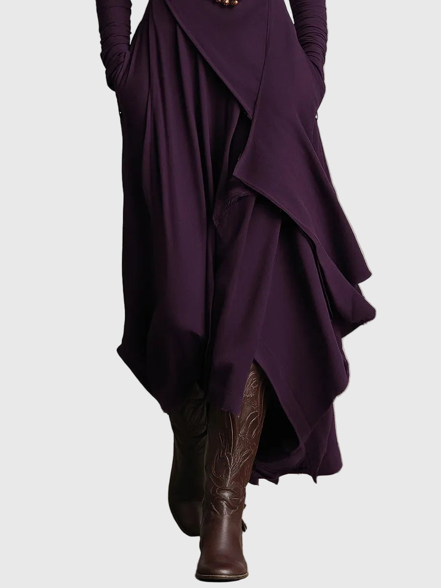 Violet Pleated Maxi Dress