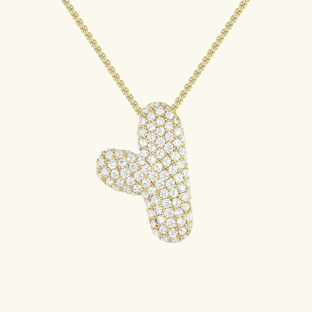 Initial Bubble Diamond Necklace