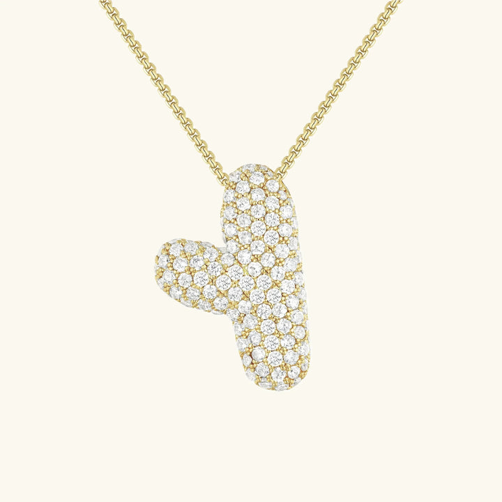 Initial Bubble Diamond Necklace