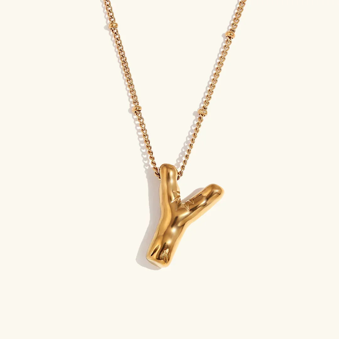 Balloon Initial Gold Necklace