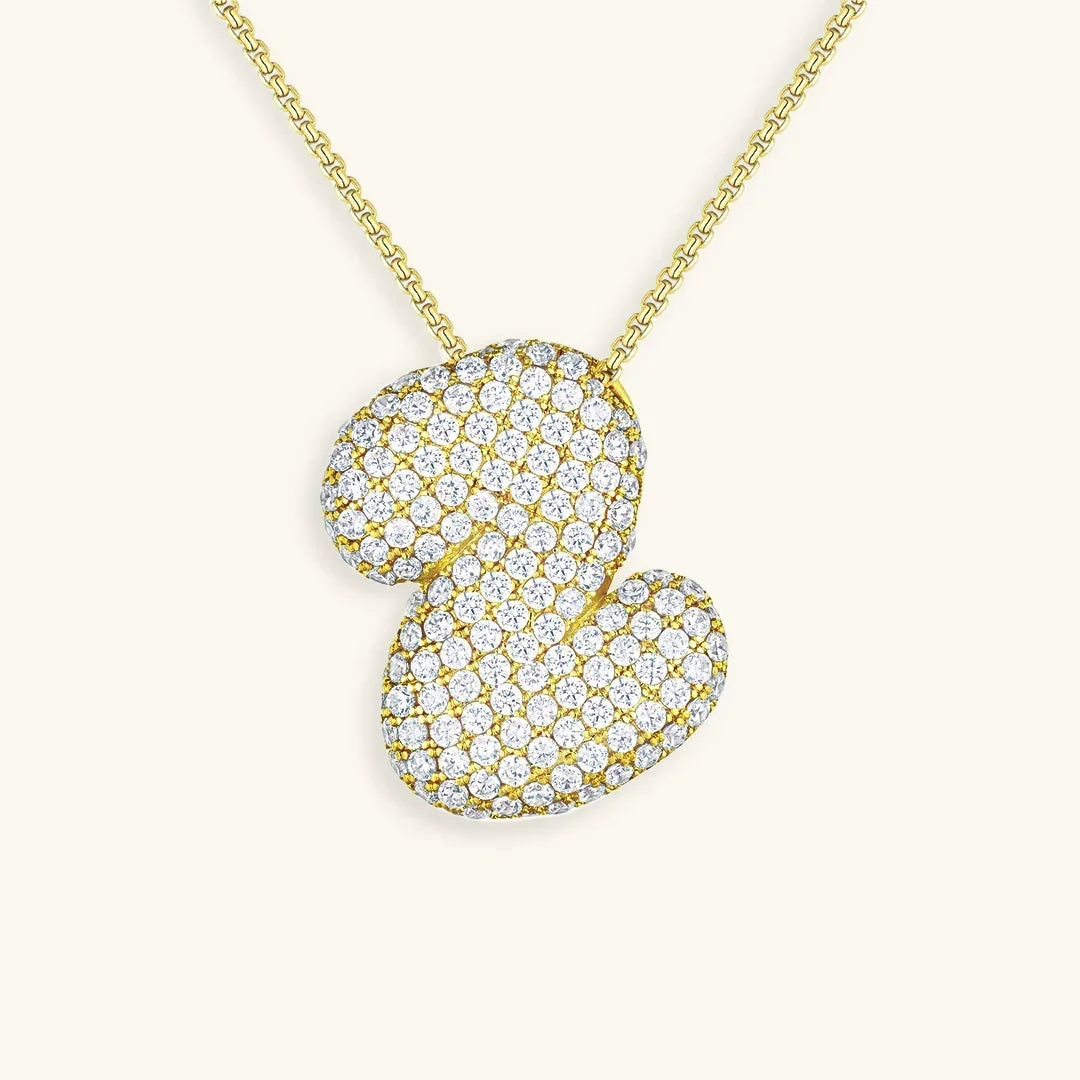 Initial Bubble Diamond Necklace