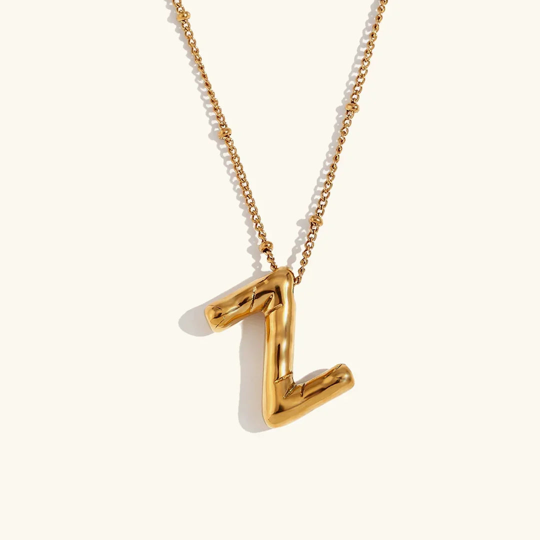 Balloon Initial Gold Necklace