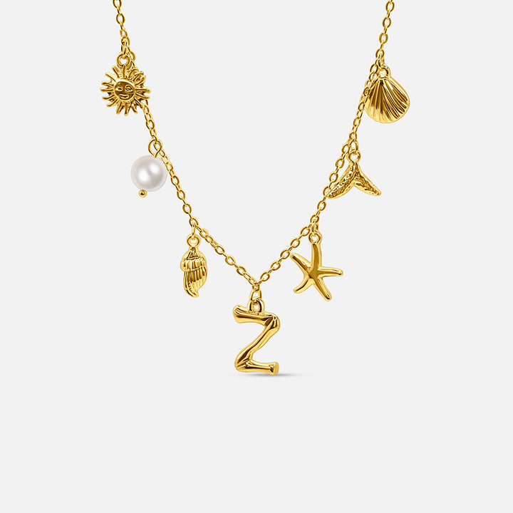 Gold Letter Ocean Collar