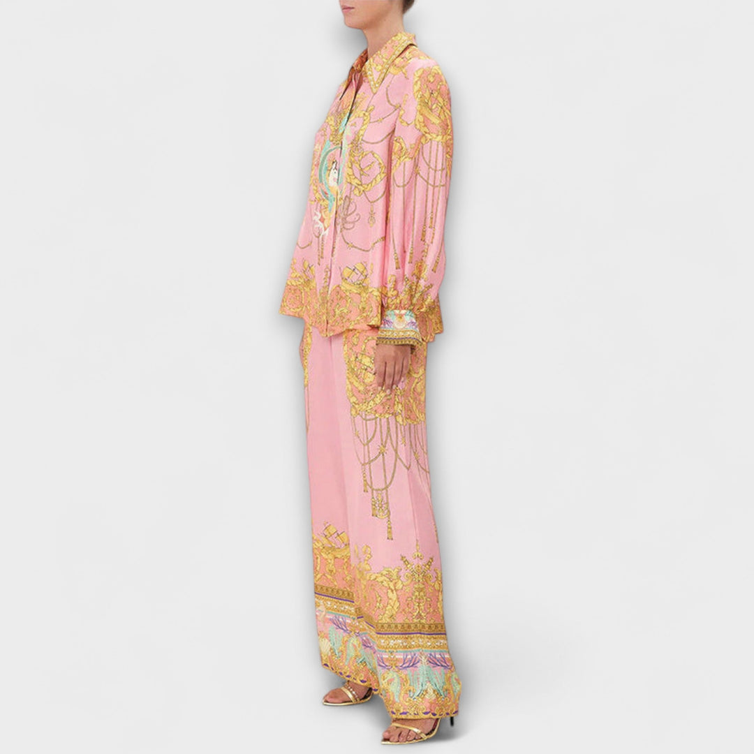 Sage - Mermaid Relaxed Shirt and Stretch Waist Trousers Set