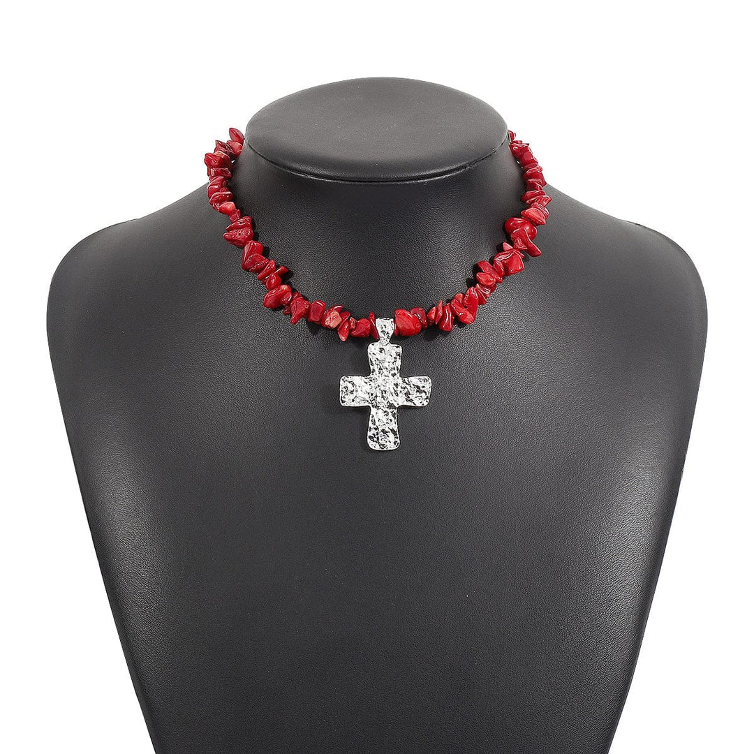 Natural Stone Cross Pendants