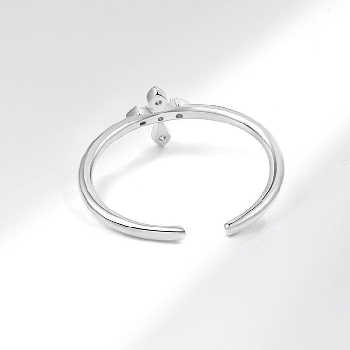 Diamond Cross Silver Ring
