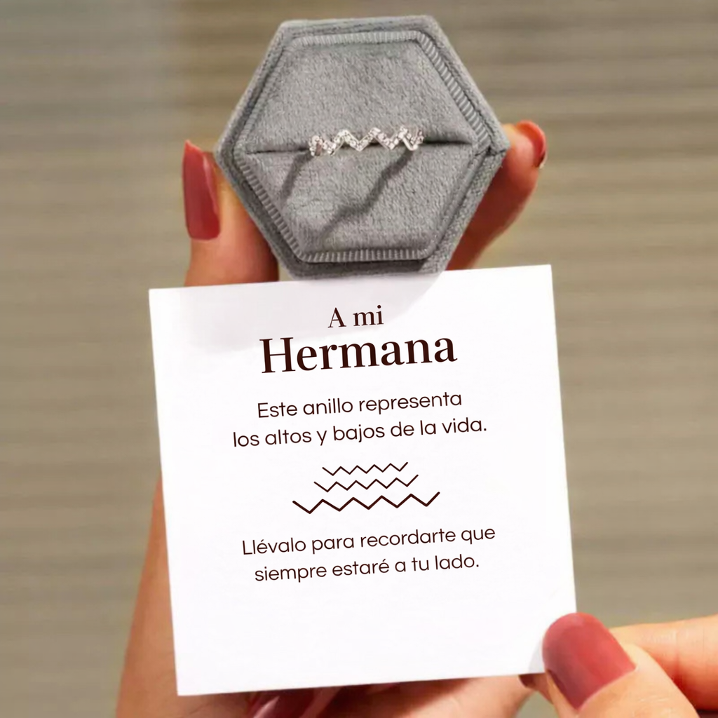 Adjustable 'Sister Always With You' Ring