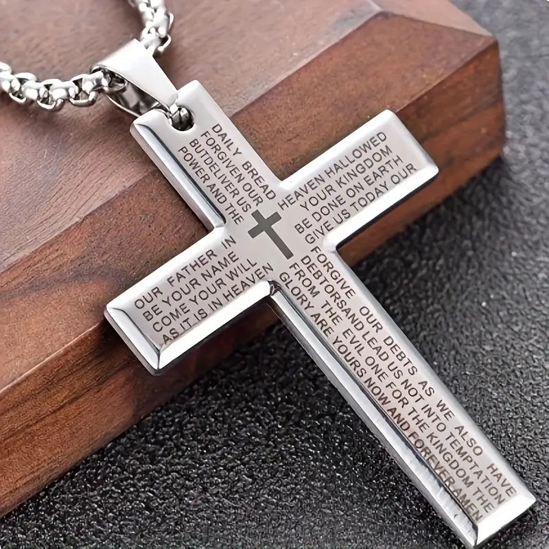 Contemporary Unisex Cross Pendant Necklace