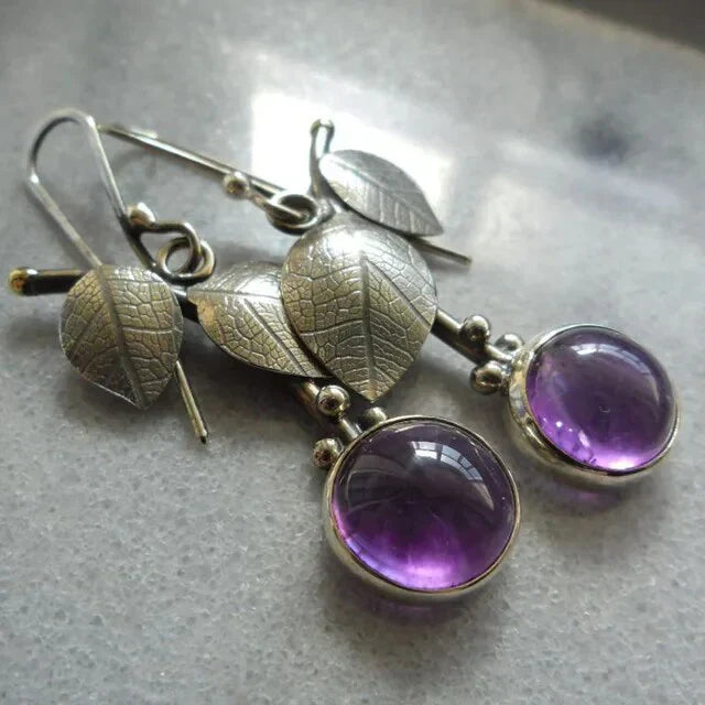 Vintage Purple Crystal Earrings