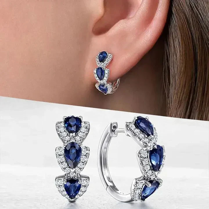 Gemstone Royal Shield Earrings