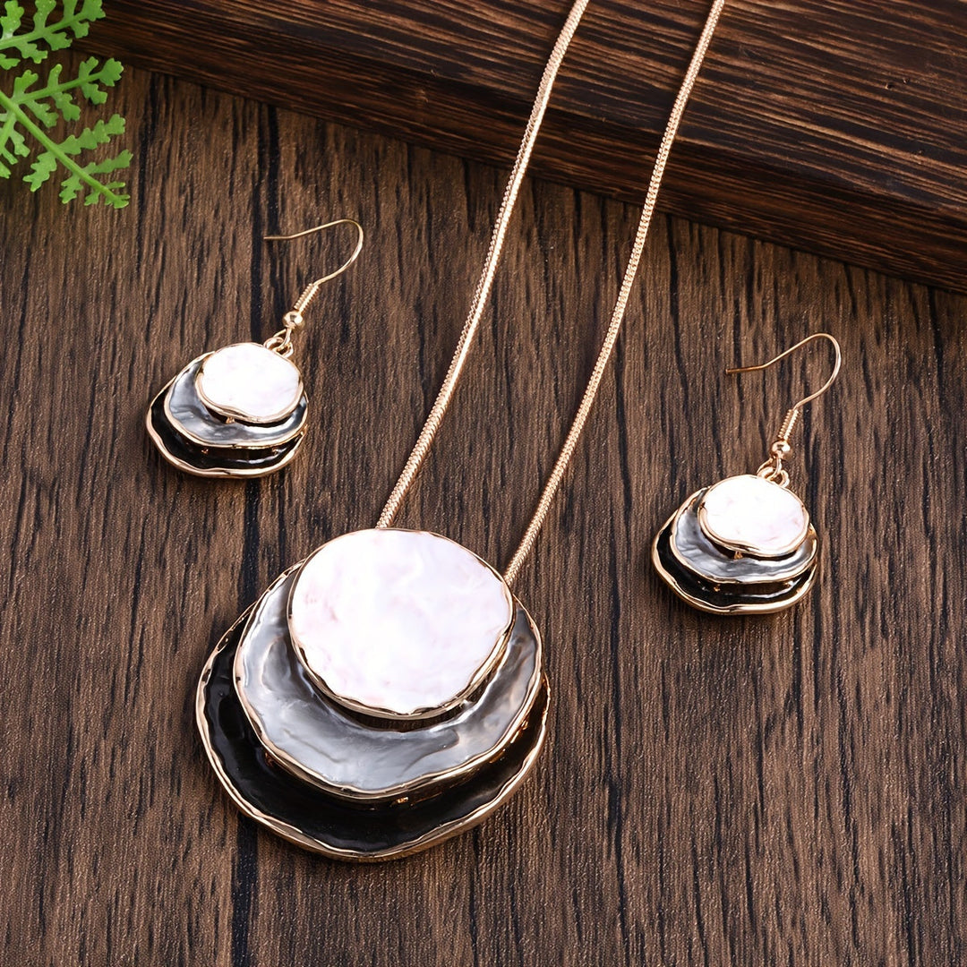 Handmade Boho Enamel Necklace & Earring Set