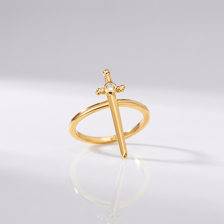Silver Sword Cross Ring
