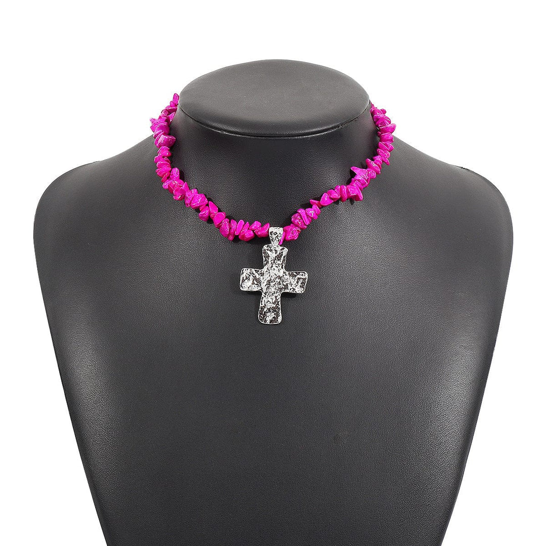 Natural Stone Cross Pendants