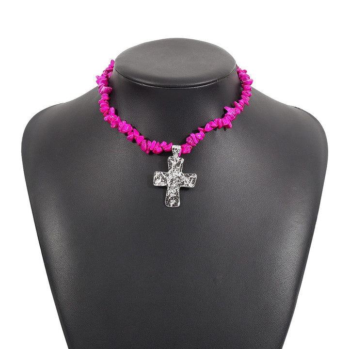 Natural Stone Cross Pendants