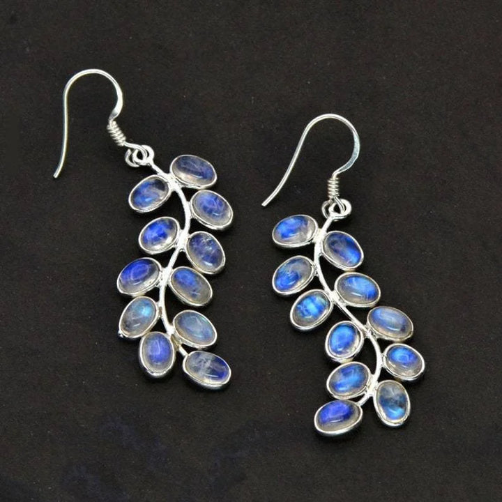 Elegant Moonstone Leaf Earrings