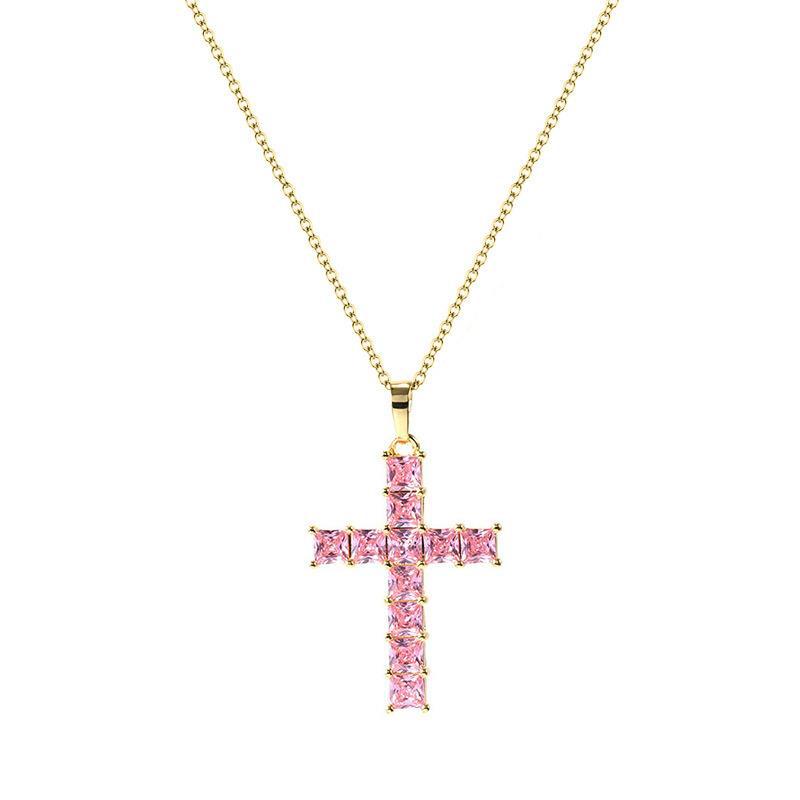 Vibrant Diamond Cross Necklace