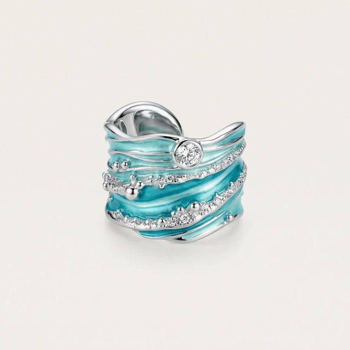 Adjustable Crystal Wave Ring