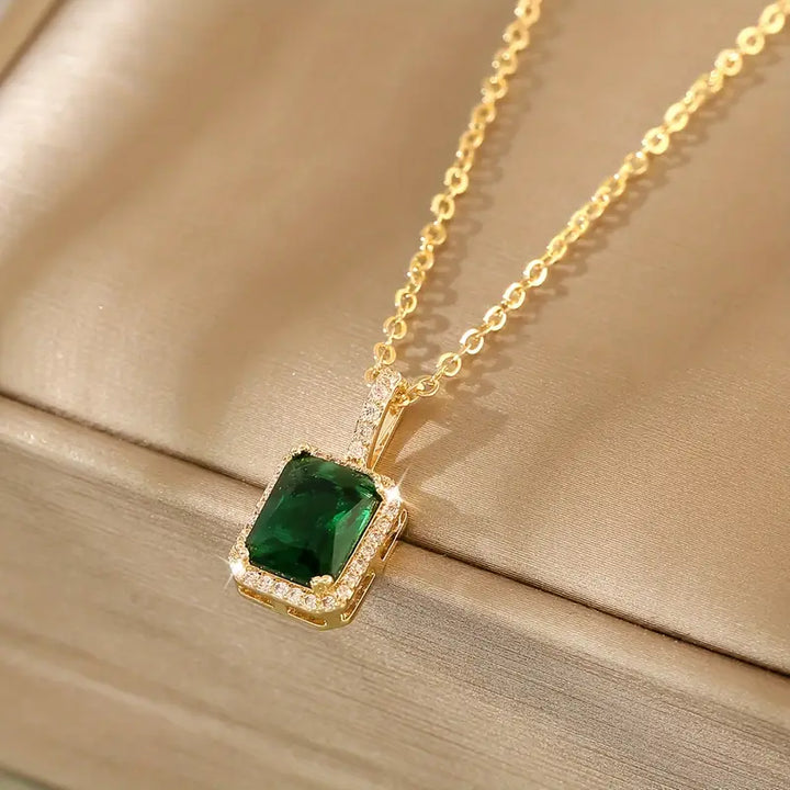 Gold & Celeste Emerald Necklace