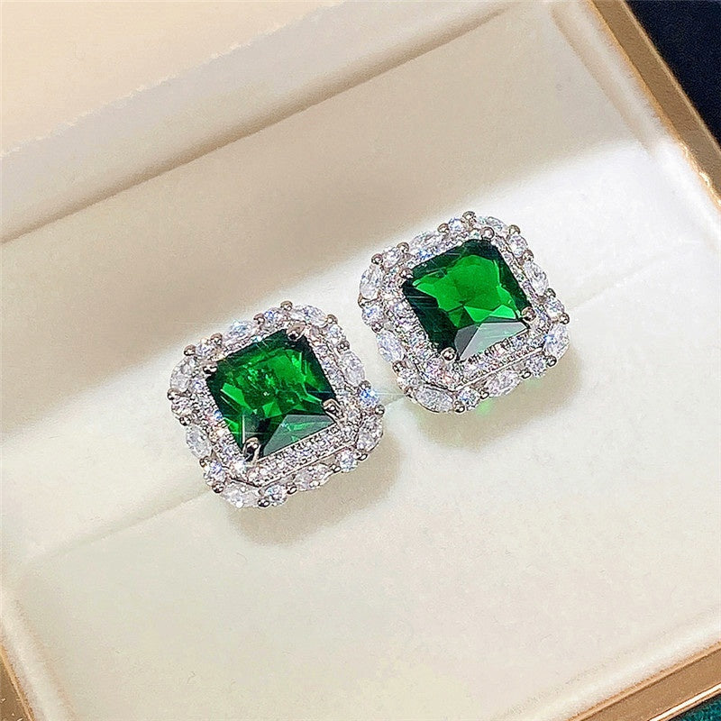 Diamond-Accent Emerald Earrings