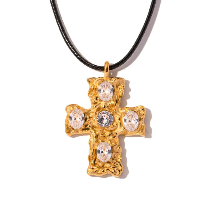 Black Stone Cross Choker