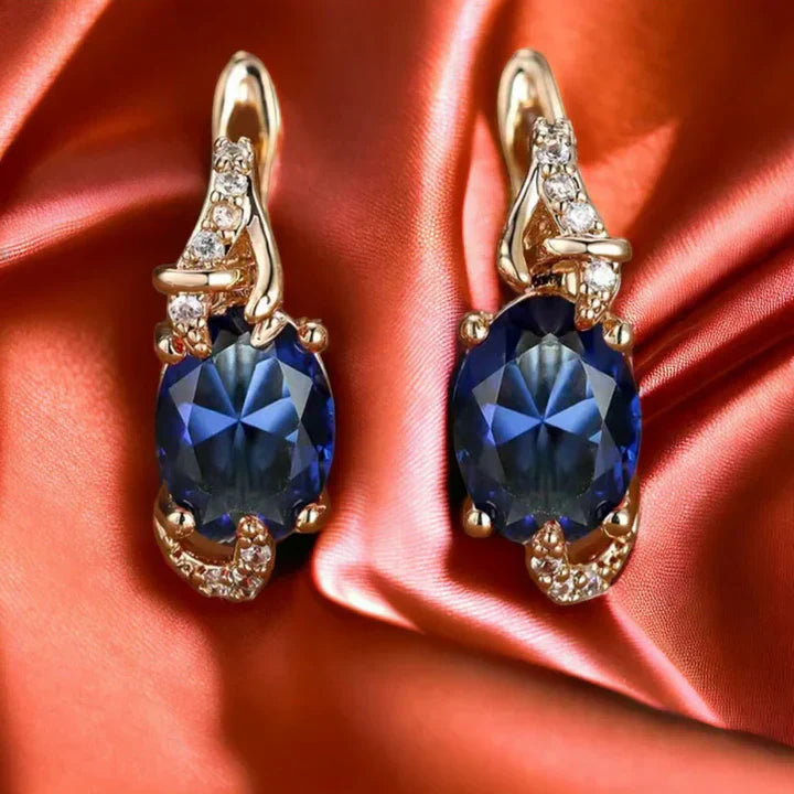 Midnight Royal Gold Drop Earrings