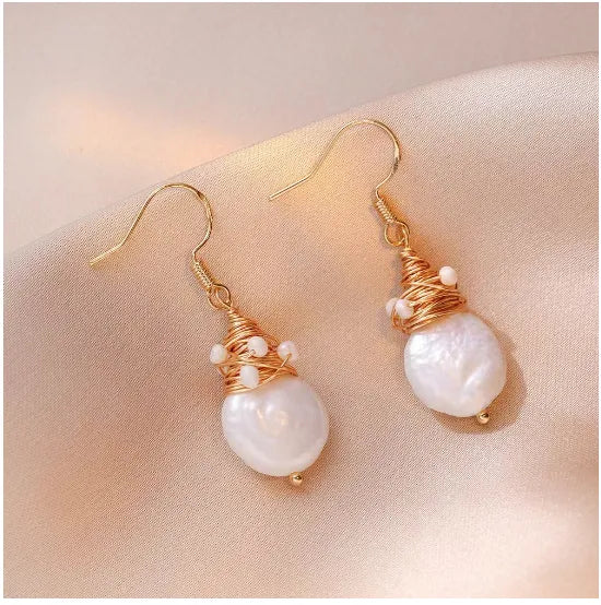 Unique Retro Freshwater Pearl Earrings