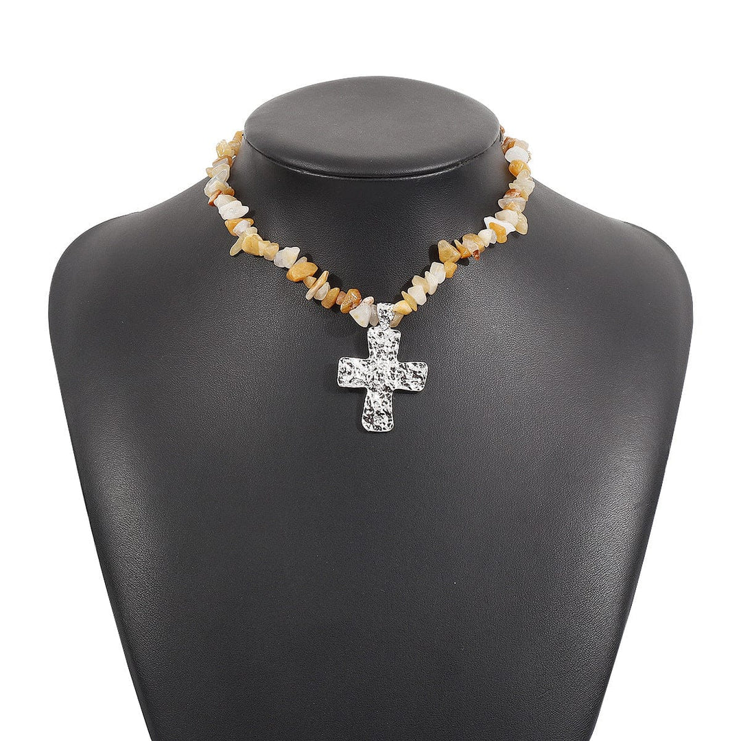 Natural Stone Cross Pendants