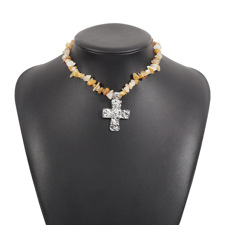 Natural Stone Cross Pendants