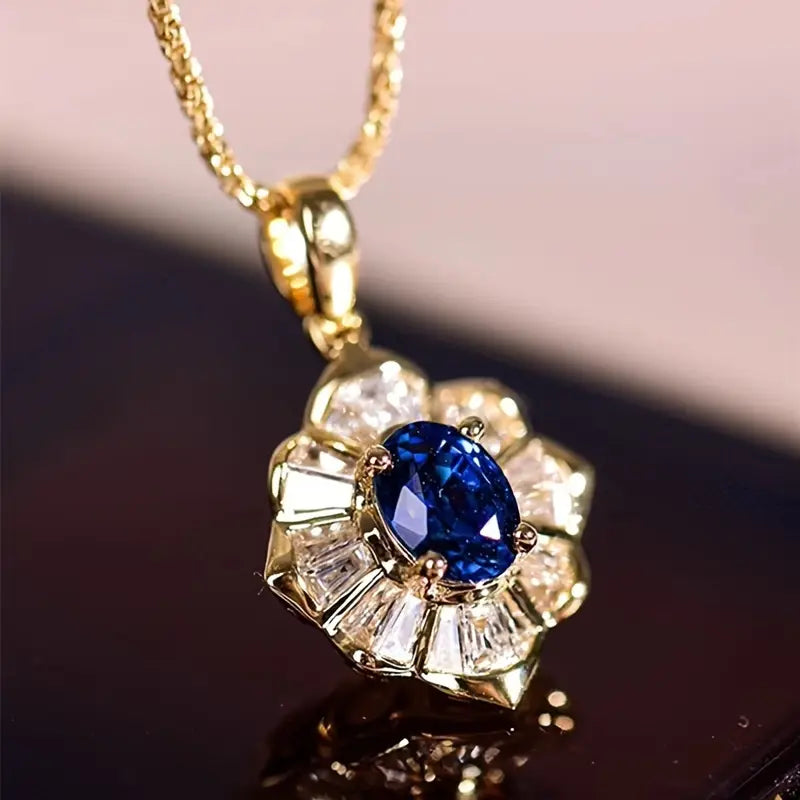 Midnight Blue Gold Necklace