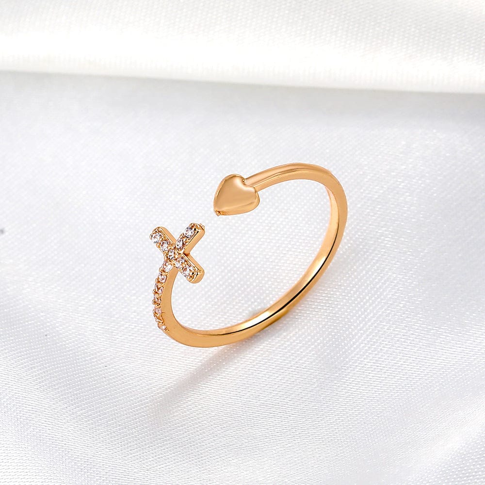 Silver Love Cross Ring