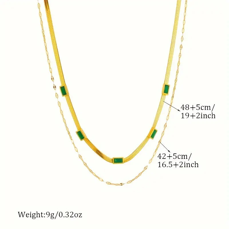 Retro Gold Sorella Gem Layered Necklace