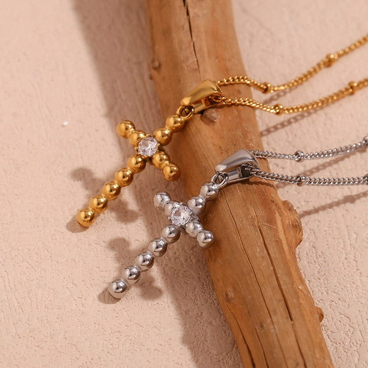 Vintage Bubble Cross Necklace