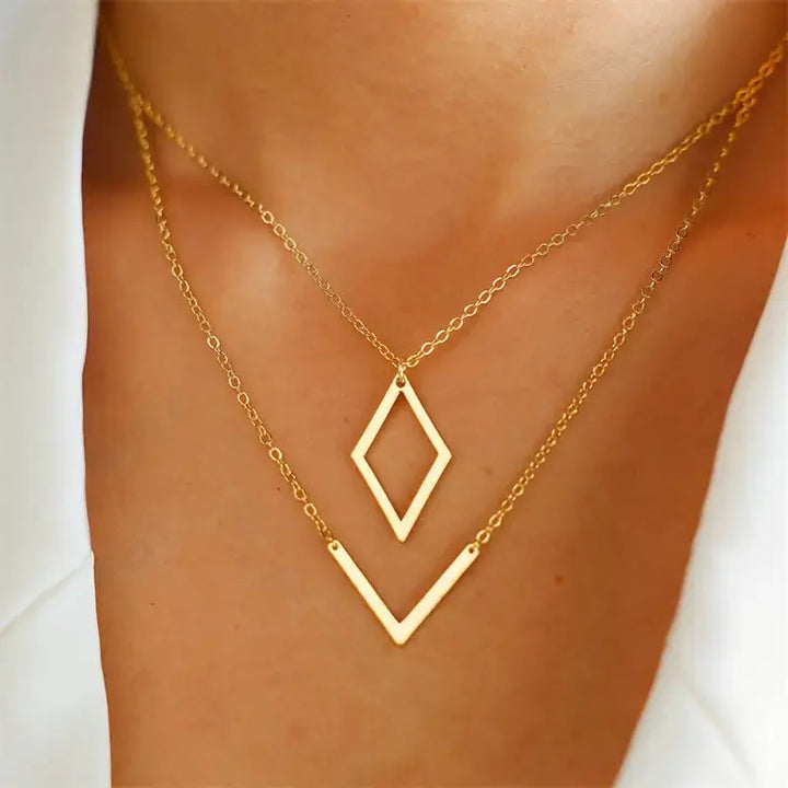 Chic V-Shaped Pendant Necklace
